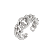 Adjustable Fashion Hollow Twisted Curb Chain Ring - 925 Sterling Silver