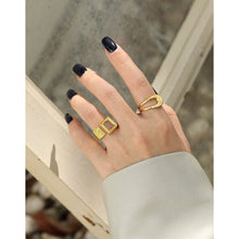 Men's Adjustable 925 Sterling Silver Geometry Square Agate Ring