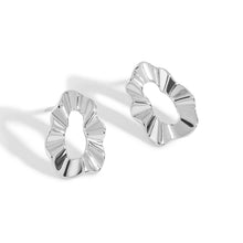 Geometry Hollow Round Wave 925 Sterling Silver Stud Earrings