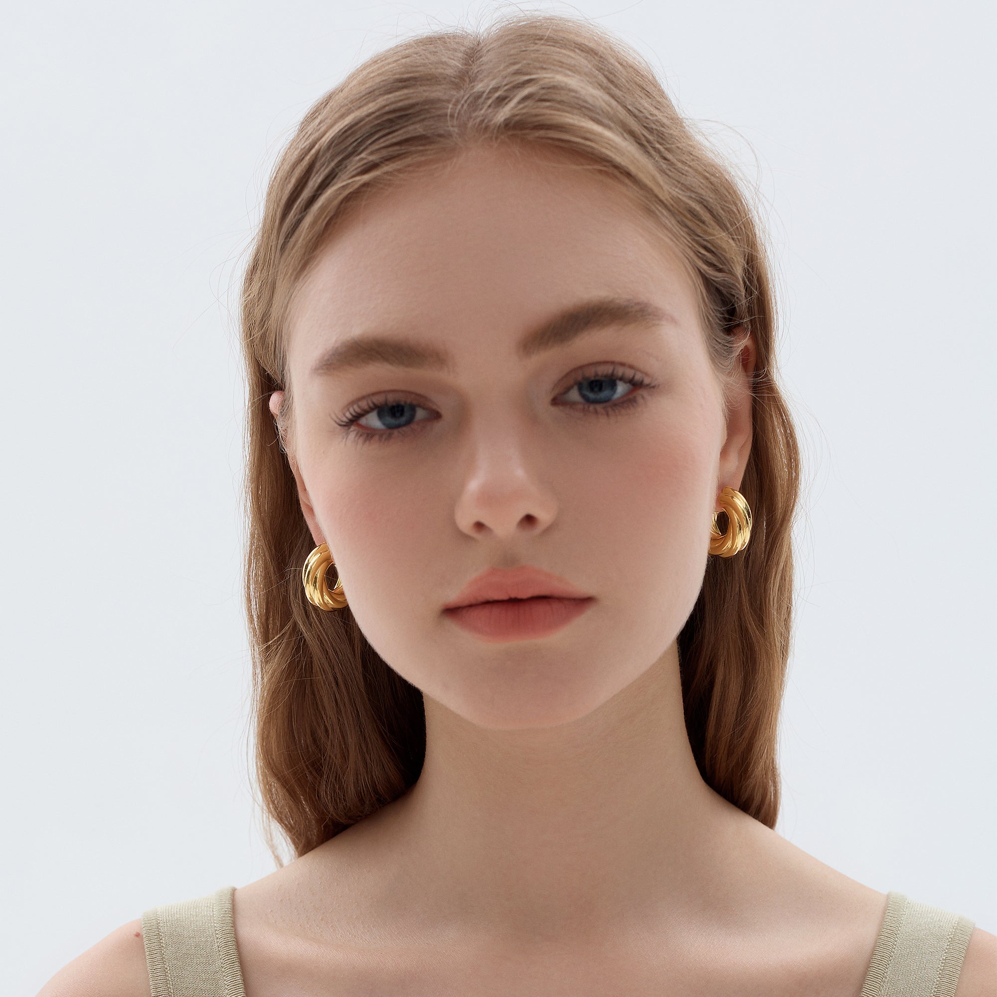 Exaggerated Hollow Chunky Twisted 999 Sterling Silver Hoop Earrings