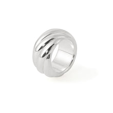 Bold Chunky Electroforming Twill Pattern Sterling Silver Ring