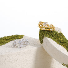 Women’s Adjustable Irregular CZ Tree Branch Ring in 925 Sterling Silver