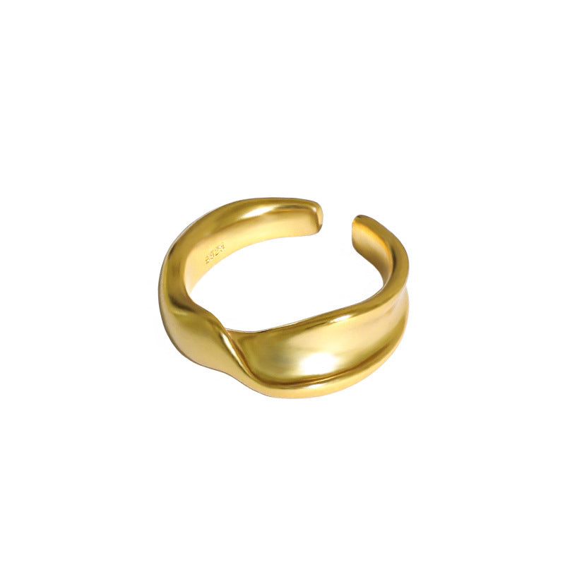 Adjustable Twisted Wide 925 Sterling Silver Ring