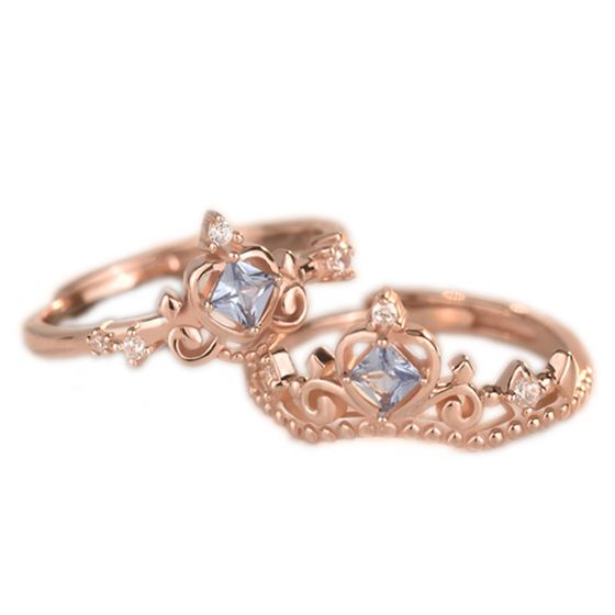 Elegant Square CZ Crown Necklace in 925 Sterling Silver