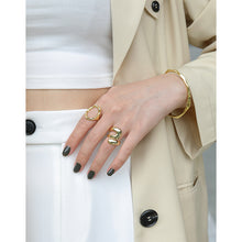 Adjustable 925 Sterling Silver Wide Double Layer Hollow Cross Ring