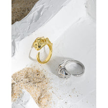 Fashion Irregular Hollow Bone Adjustable Ring in 925 Sterling Silver