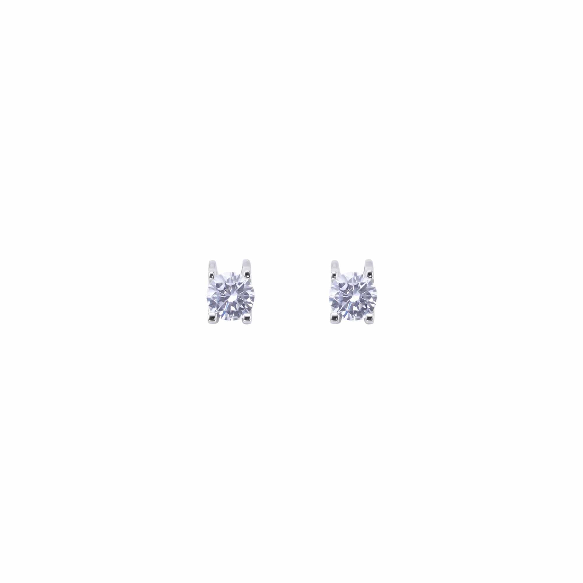 Simple Round Cut White CZ Pendant in 925 Sterling Silver