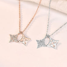 Modern CZ Star Hollow 925 Sterling Silver Necklace