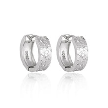 Office Mini Scale 925 Sterling Silver Hoop Earrings
