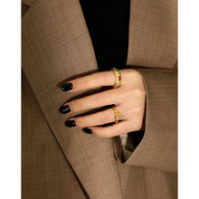 Colorful CZ 925 Sterling Silver Adjustable Ring