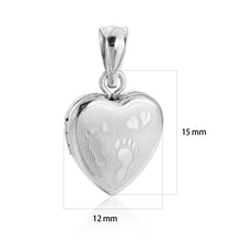 Cute Children Footprint Heart 925 Sterling Silver Locket Pendant