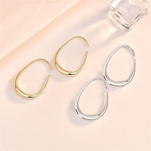 Geometry Hollow Circle Irregular 925 Sterling Silver Hoop Earrings