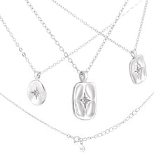 Women’s Shining CZ Star Geometry Necklace in 925 Sterling Silver