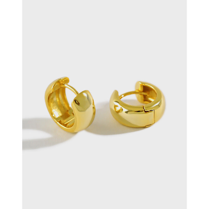 Versatile S925 Pure Silver Round Earrings for Students