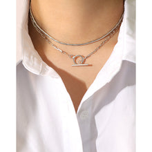 S925 Pure Silver OT Buckle Chain Necklace for Women