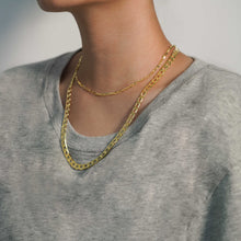Irregular Golden Hollow Chain Necklace in 925 Sterling Silver