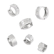 Office Mini Scale 925 Sterling Silver Hoop Earrings