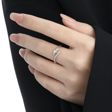 Adjustable Green CZ Eyes Snake Ring in 925 Sterling Silver