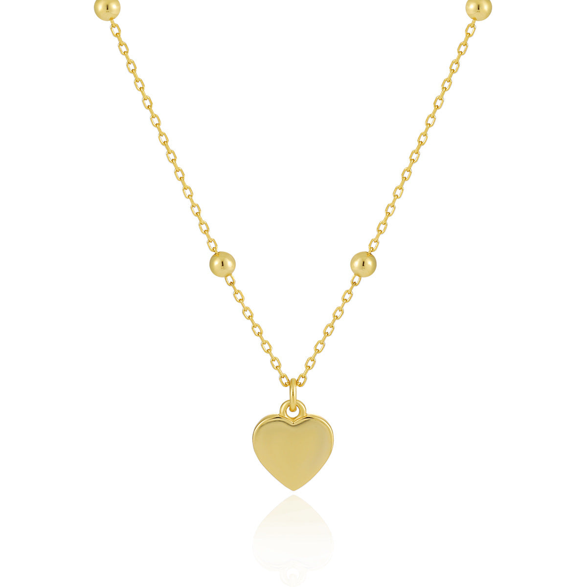 925 Sterling Silver Simple Heart Necklace for Girls