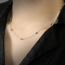 Simple Geometry Oval Beads 925 Sterling Silver Necklace