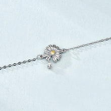 Summer Daisy Flower CZ Bracelet in 925 Sterling Silver