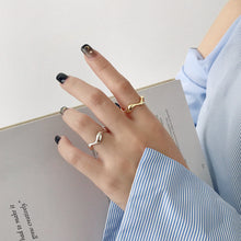 Minimalist Stacked Silver Ring - S925 Irregular Wavy Design