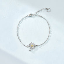 Summer Daisy Flower CZ Bracelet in 925 Sterling Silver