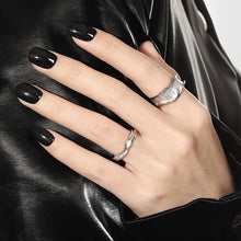 Adjustable 925 Sterling Silver Irregular Wave Ring