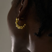 Trendy 999 Pure Silver Hollow Curb Chain Chunky Earrings