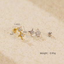 Office Shining CZ Star 925 Sterling Silver Screw Dangling Earrings