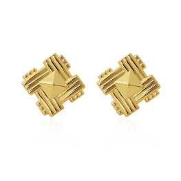 Chunky Electroforming Geometry Sterling Silver Stud Earrings