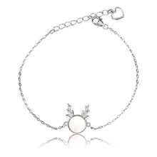 Natural Moonstone Elk 925 Sterling Silver Bracelet