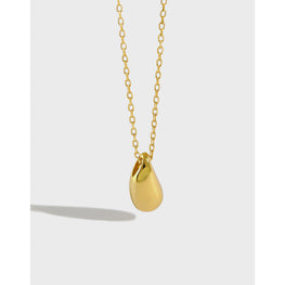 S925 Pure Silver Collarbone Chain Necklace with Water Droplet Pendant