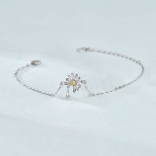 Summer Daisy Flower CZ Bracelet in 925 Sterling Silver