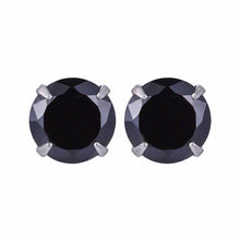 Elegant CZ White 925 Sterling Silver Round Stud Earrings