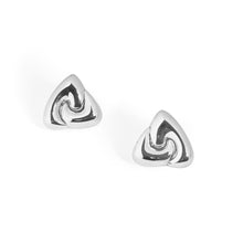Chunky Geometric Triangle Stud Earrings in S999 Sterling Silver