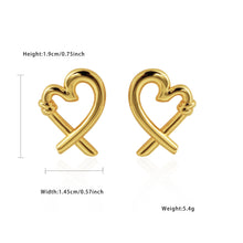 Honey Moon Hollow Heart 999 Sterling Silver Stud Earrings