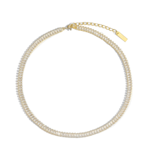 Classic Rectangle CZ Geometry 925 Sterling Silver Necklace