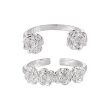 Adjustable 925 Sterling Silver Rose Flower Ring