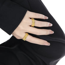 Irregular Triple Layers Rhombus Beads 925 Sterling Silver Ring