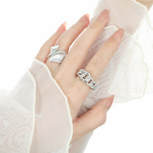 Adjustable Fashion Hollow Twisted Curb Chain Ring - 925 Sterling Silver