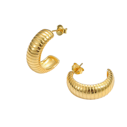 Hot C Shape 925 Sterling Silver Hoop Earrings