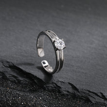 Double Layer Adjustable 925 Sterling Silver Cubic Zirconia Ring