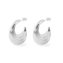 Chunky Irregular Pattern 999 Sterling Silver Hoop Earrings