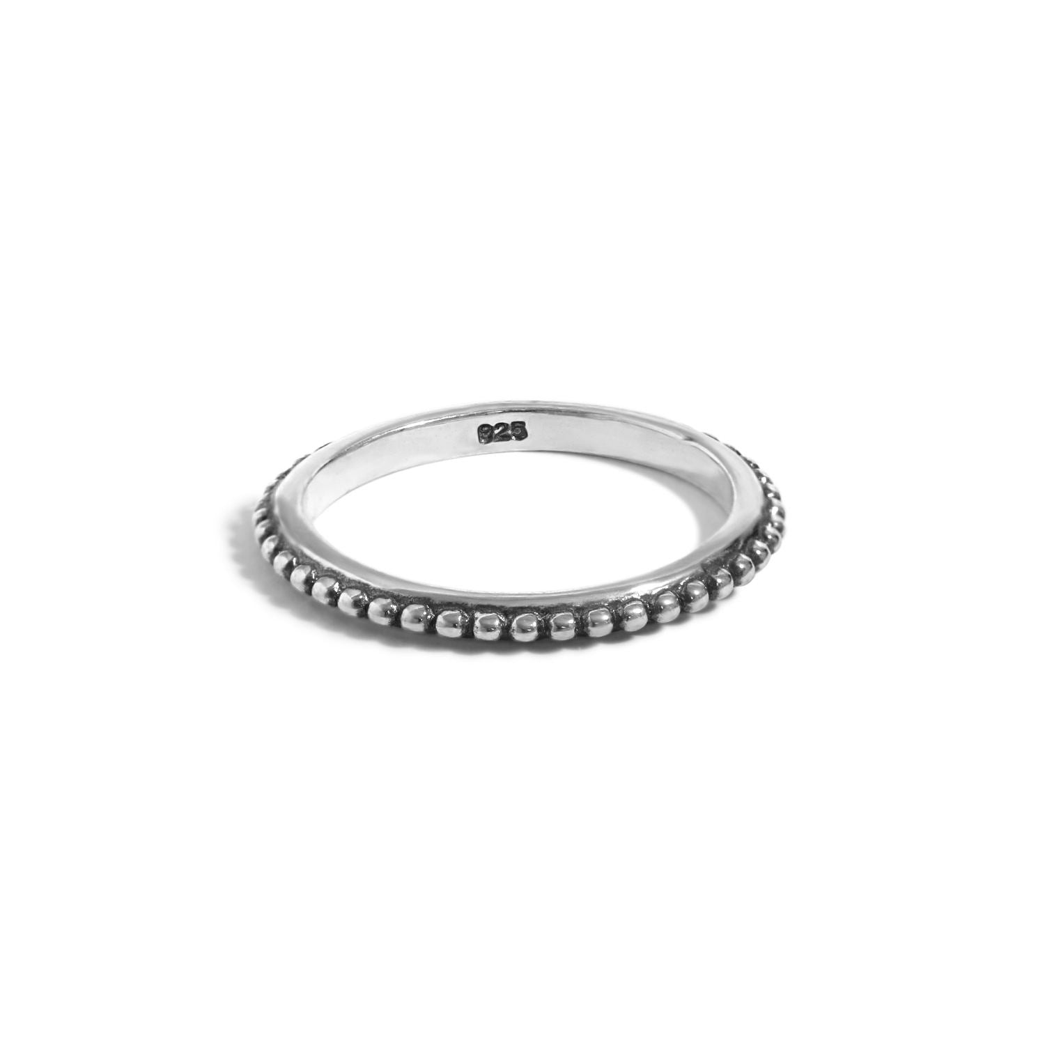 Vintage 925 Sterling Silver Antique Beads Ring