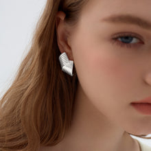 Chunky Classic Double Geometry Cross Sterling Silver Stud Earrings