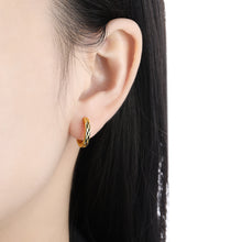 Simple Rhombus Pattern 925 Sterling Silver Hoop Earrings