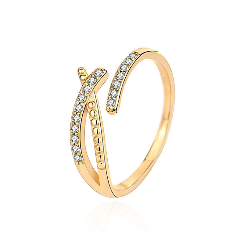 Adjustable 925 Sterling Silver CZ Cross Ring