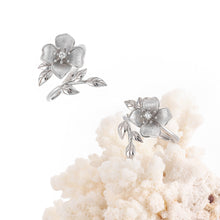 Adjustable 925 Sterling Silver Rose Flower Ring with Cubic Zirconia