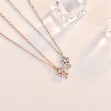 Beautiful CZ Flower Necklace in 925 Sterling Silver
